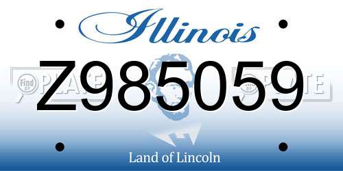Z985059 Illinois License Plate
