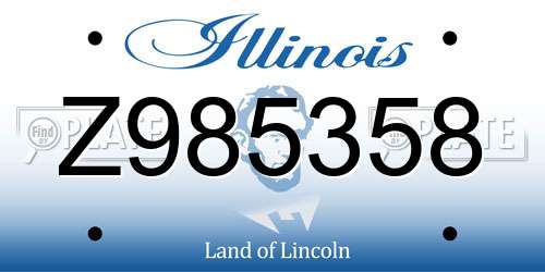 Z985358 Illinois License Plate