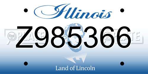 Z985366 Illinois License Plate