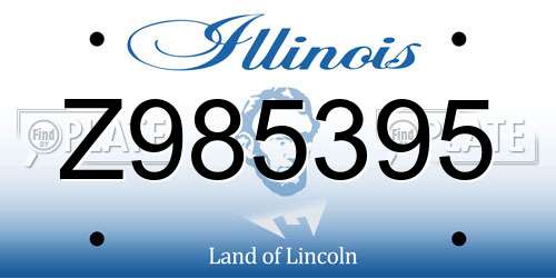 Z985395 Illinois License Plate