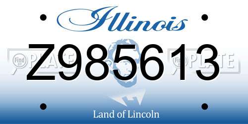 Z985613 Illinois License Plate