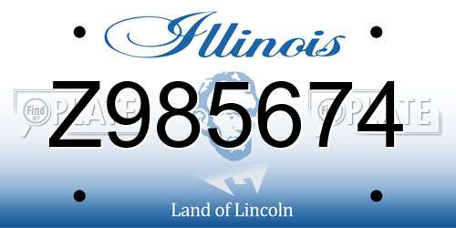 Z985674 Illinois License Plate