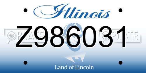 Z986031 Illinois License Plate