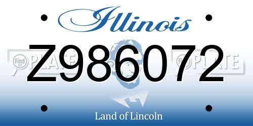 Z986072 Illinois License Plate