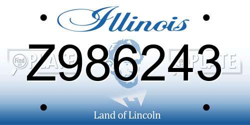 Z986243 Illinois License Plate
