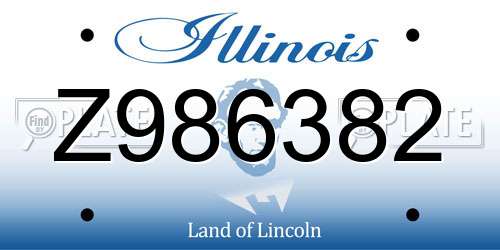 Z986382 Illinois License Plate