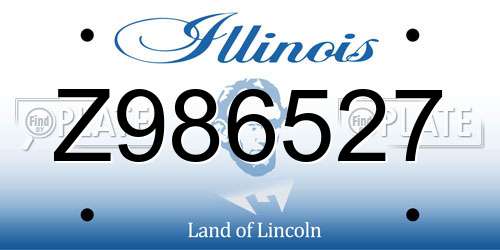 Z986527 Illinois License Plate