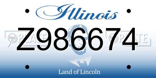Z986674 Illinois License Plate