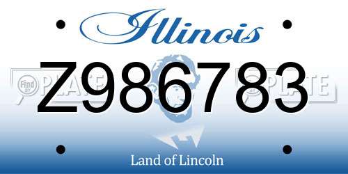Z986783 Illinois License Plate