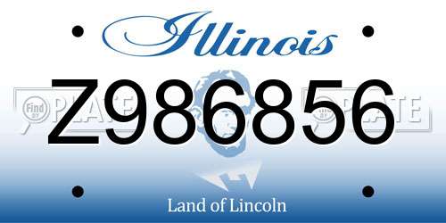 Z986856 Illinois License Plate