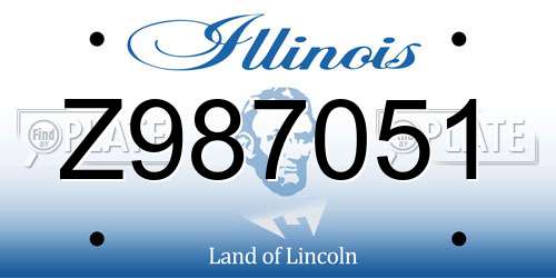 Z987051 Illinois License Plate