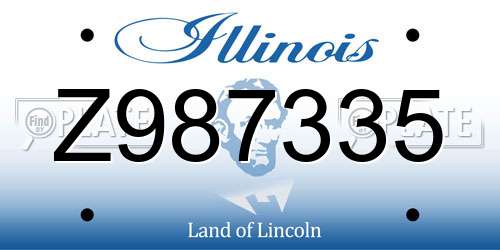 Z987335 Illinois License Plate