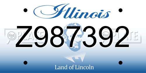 Z987392 Illinois License Plate