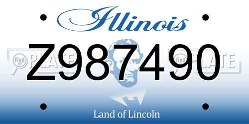 Z987490 Illinois License Plate