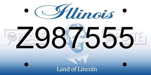 Z987555 Illinois License Plate
