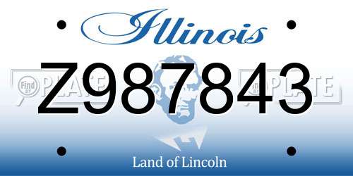 Z987843 Illinois License Plate