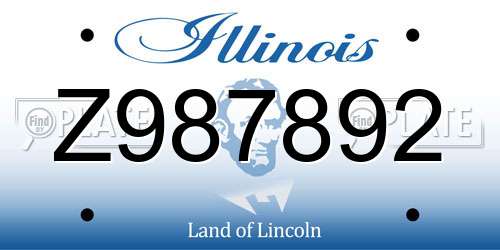 Z987892 Illinois License Plate