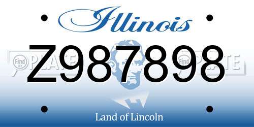 Z987898 Illinois License Plate