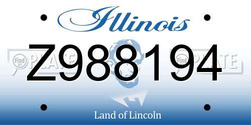 Z988194 Illinois License Plate