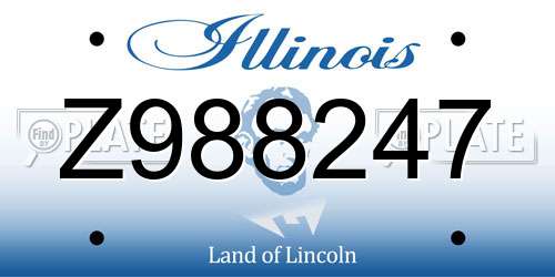 Z988247 Illinois License Plate