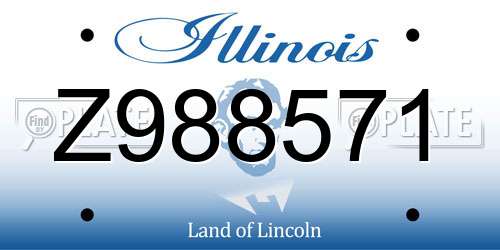Z988571 Illinois License Plate