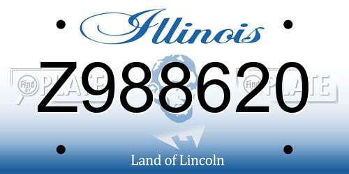 Z988620 Illinois License Plate