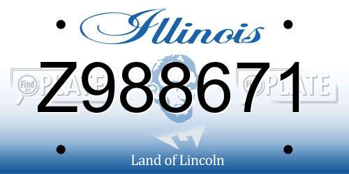 Z988671 Illinois License Plate