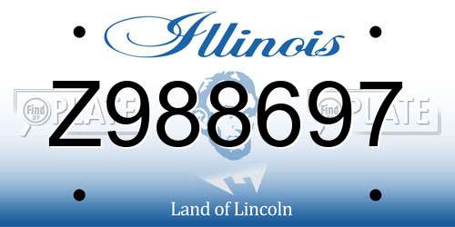 Z988697 Illinois License Plate