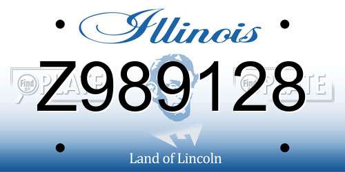 Z989128 Illinois License Plate