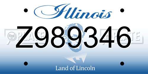 Z989346 Illinois License Plate