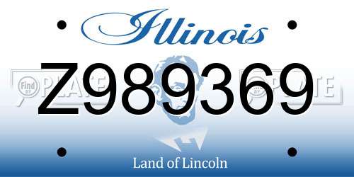 Z989369 Illinois License Plate