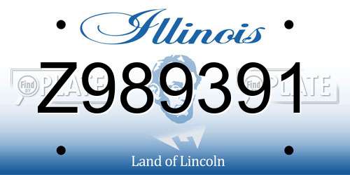 Z989391 Illinois License Plate