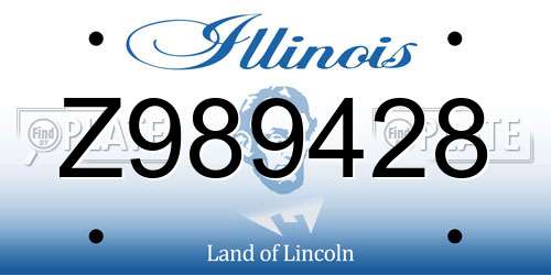 Z989428 Illinois License Plate