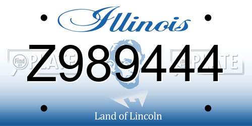 Z989444 Illinois License Plate