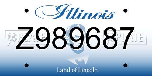 Z989687 Illinois License Plate