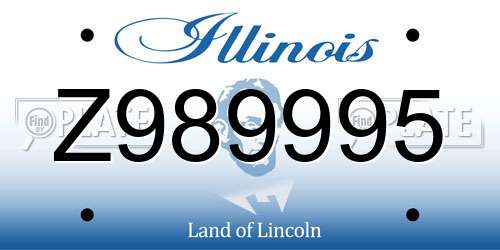 Z989995 Illinois License Plate