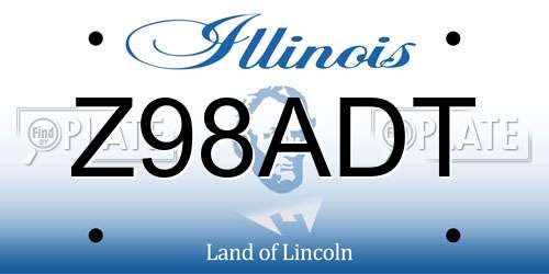 Z98ADT Illinois License Plate