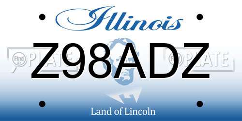 Z98ADZ Illinois License Plate