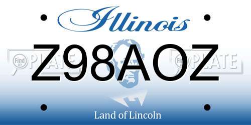 Z98AOZ Illinois License Plate