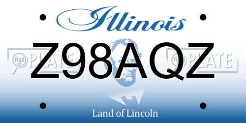 Z98AQZ Illinois License Plate
