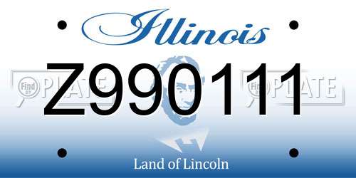 Z990111 Illinois License Plate