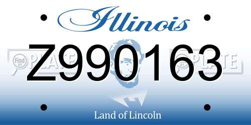 Z990163 Illinois License Plate