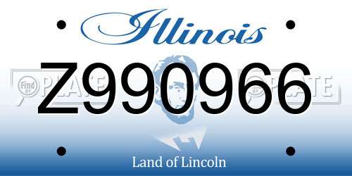 Z990966 Illinois License Plate