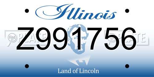 Z991756 Illinois License Plate
