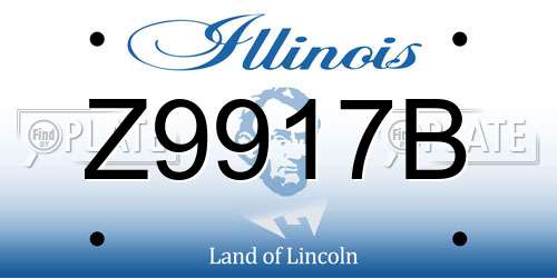 Z9917B Illinois License Plate