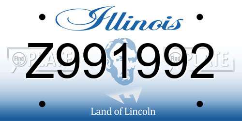 Z991992 Illinois License Plate