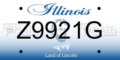 Z9921G Illinois License Plate