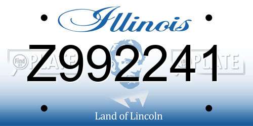 Z992241 Illinois License Plate