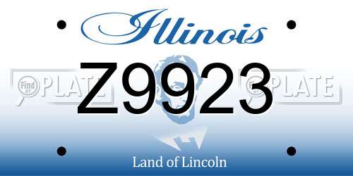 Z9923 Illinois License Plate