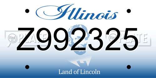 Z992325 Illinois License Plate